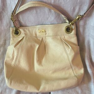 Coach Cream/Beige Leather Madison Hobo Bag